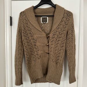 Old Navy Women's XL Lambs Wool Angora Blend Cardigan Vintage Knit Beige Neutral